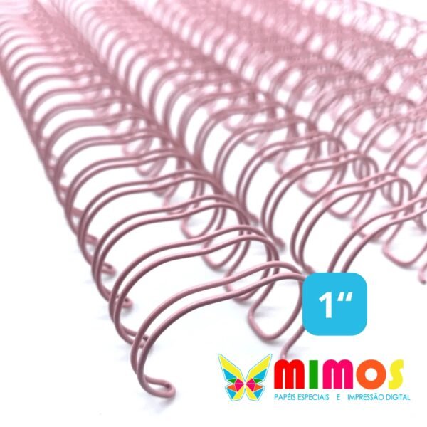 Wire-O – 1″ – 2×1 – 23 anéis – ROSA BEBÊ