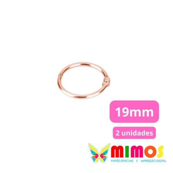 Argola Articulada 19mm - ROSE GOLD - 2 UNIDADES