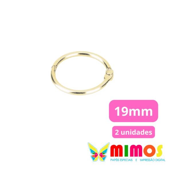 Argola Articulada 19mm - DOURADO - 2 UNIDADES