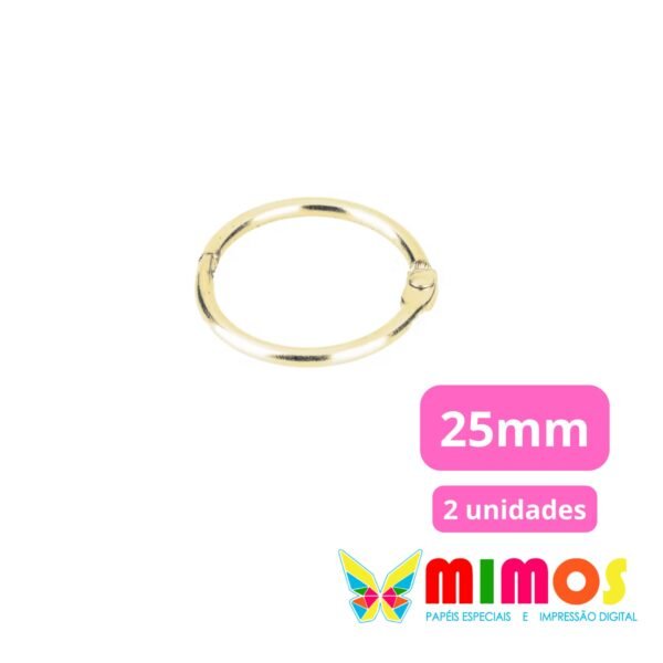 Argola Articulada 25mm - DOURADO - 2 UNIDADES