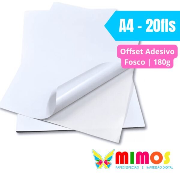 Papel Offset Adesivo Fosco – A4 20fls – 180g (liner+adesivo)